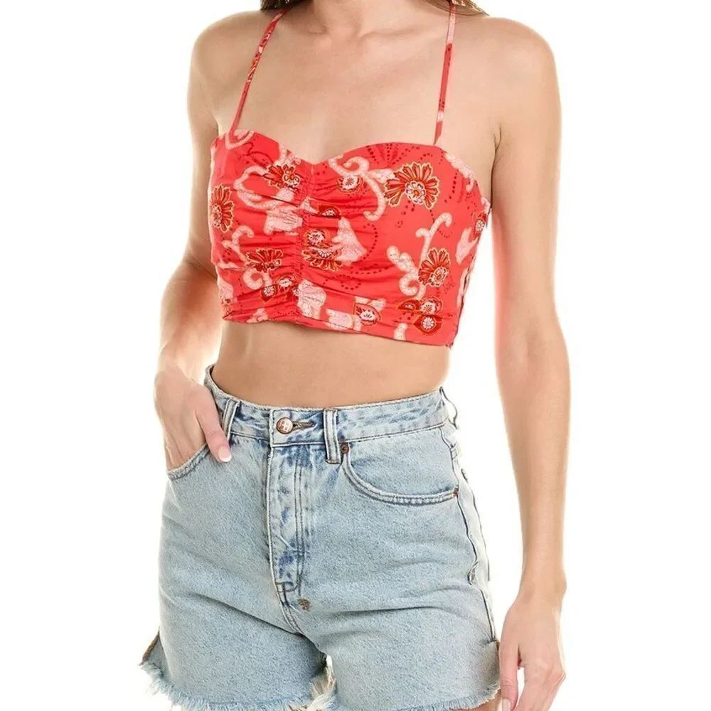 NWT A.L.C Arit Floral Cotton crop top in Calla Multi Size 10